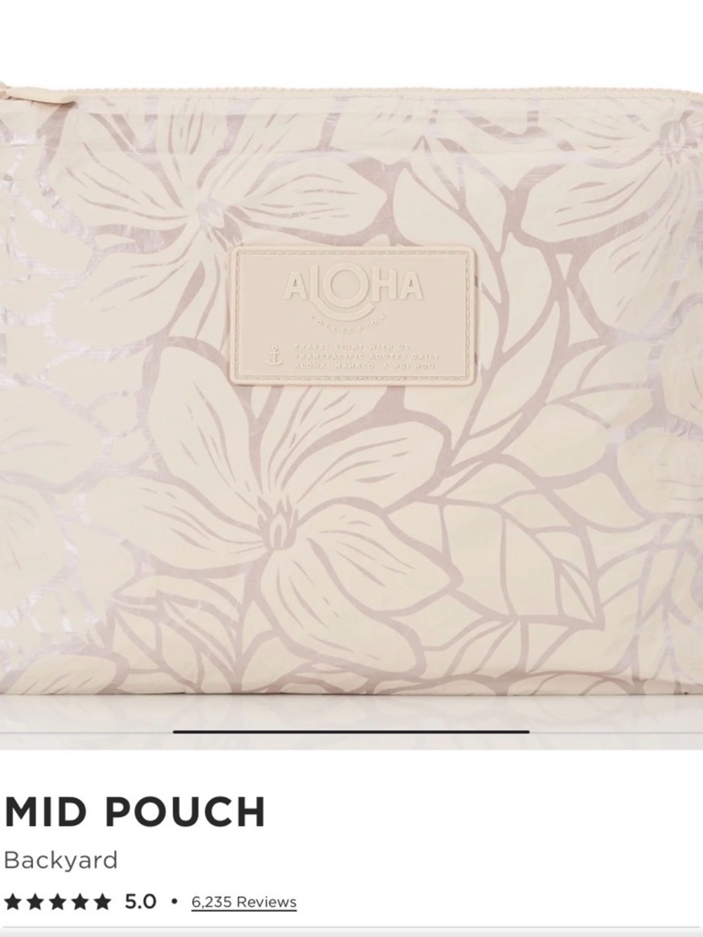 ALOHA Collection Backyard Mid Pouch in Metallic Blush Pink and Sandstone